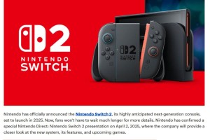 任天堂 Switch 2 游戏掌机被曝 4 月 2 日开启预购